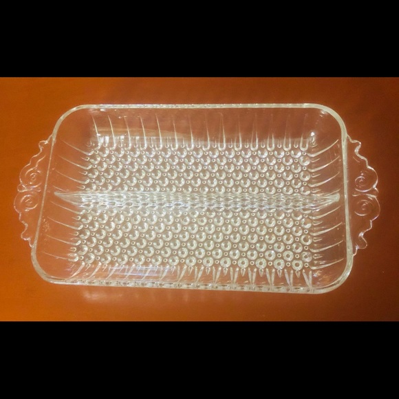 Vintage Crystal Divided Serving Plate 10”X 5 1/2” - Picture 2 of 5